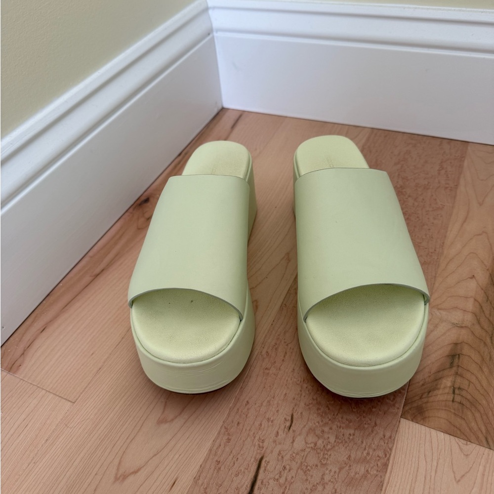 Princess Polly Light Green Slide Sandals